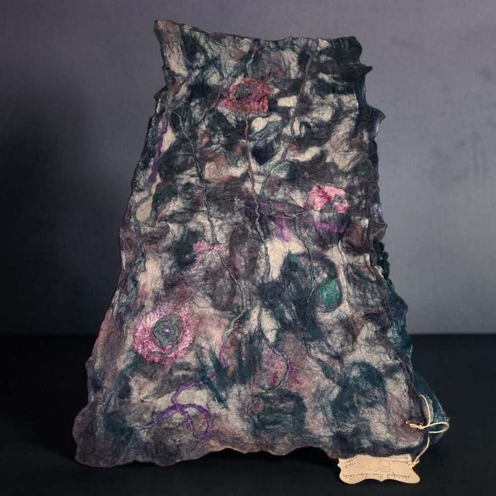 Graceful Ewe Fiber Arts Handmade Felted Wool Art Scarf - Picture 2 of 4